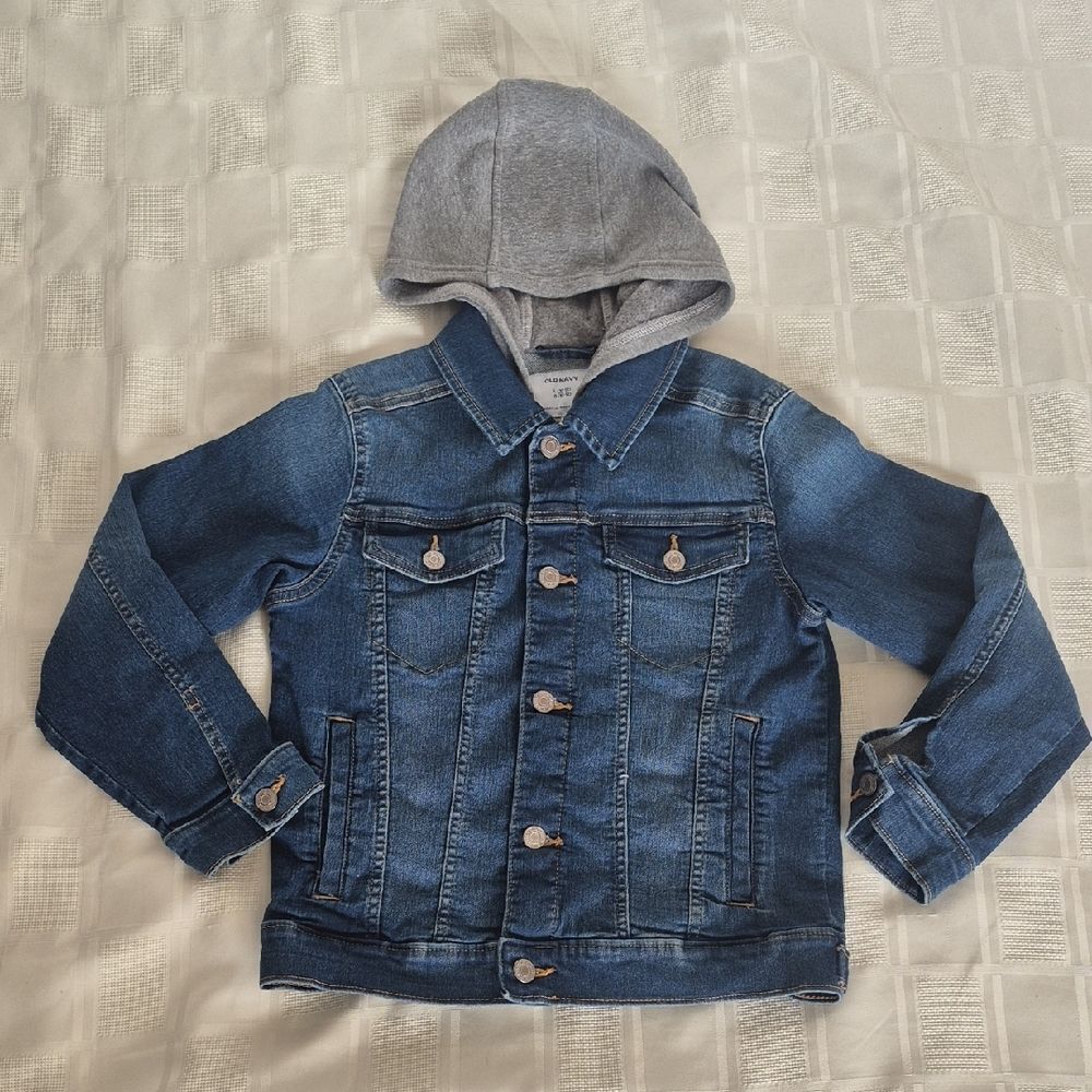 Old Navy Denim Jacket with Gray Hood